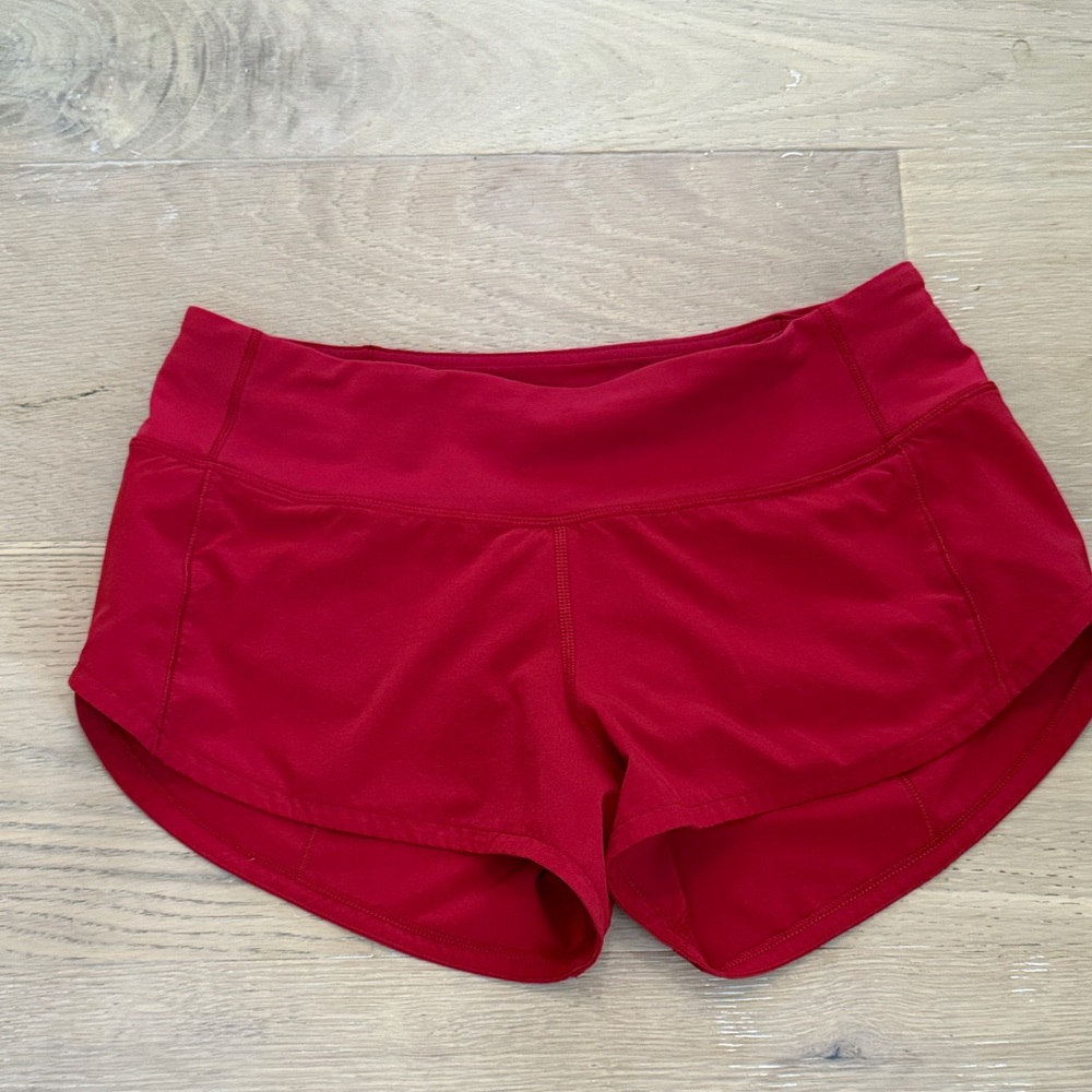Lululemon speedup Red Athletic Shorts for Women size 2 - 2.5” inseam